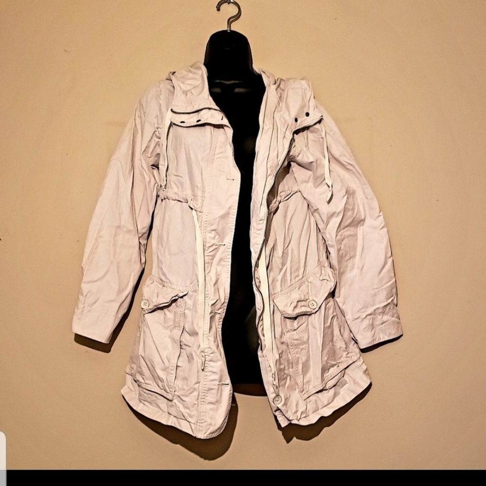 Gap Light Hooded Utility Jacket Off White - image 3